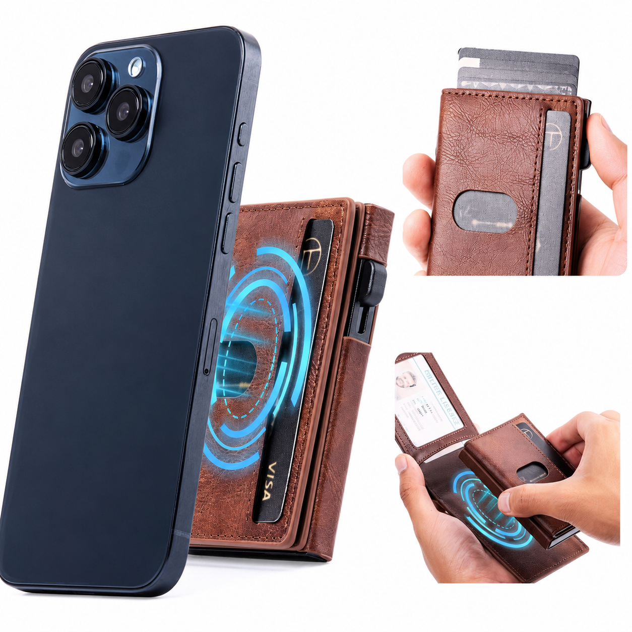 Portefeuille RFID Magnétique 2-en-1 Premium | Porte-Cartes Amovible et Sécurisé
