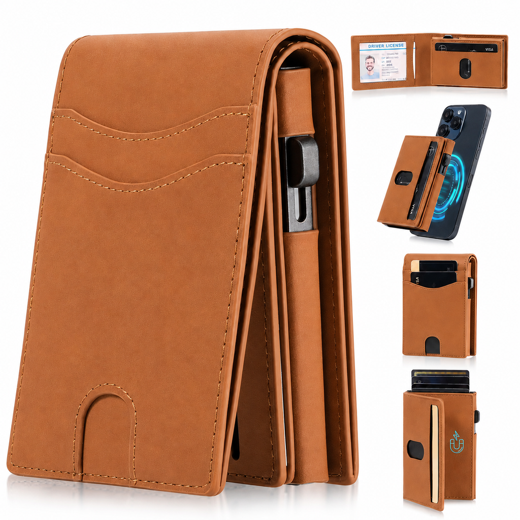Portefeuille RFID Magnétique 2-en-1 Premium | Porte-Cartes Amovible et Sécurisé