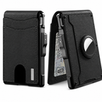 Premium Leather RFID Wallet with Card Ejection &amp; AirTag Holder