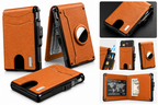 Premium Leather RFID Wallet with Card Ejection &amp; AirTag Holder