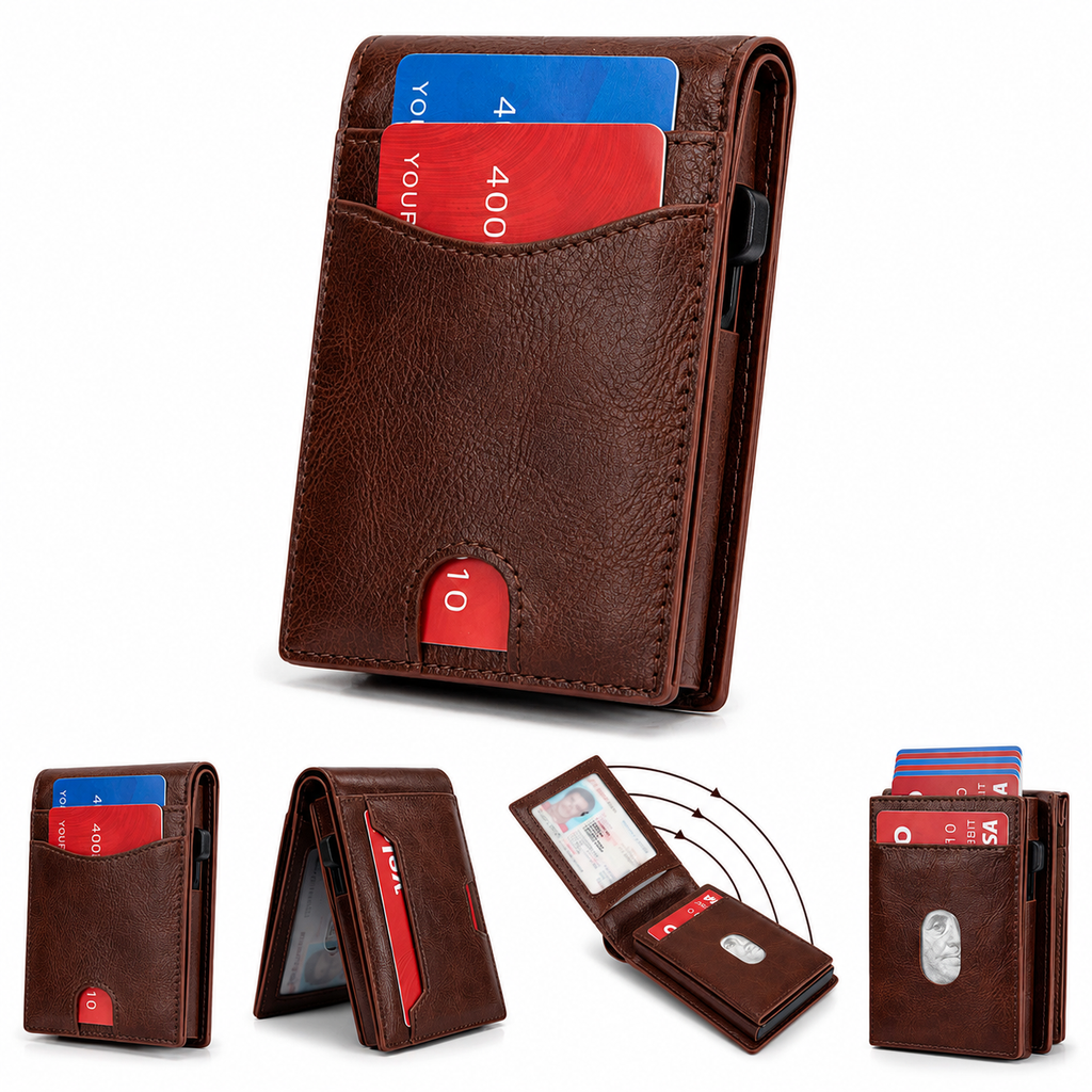 Portefeuille RFID Magnétique 2-en-1 Premium | Porte-Cartes Amovible et Sécurisé