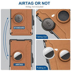 Premium Leather RFID Wallet with Card Ejection &amp; AirTag Holder