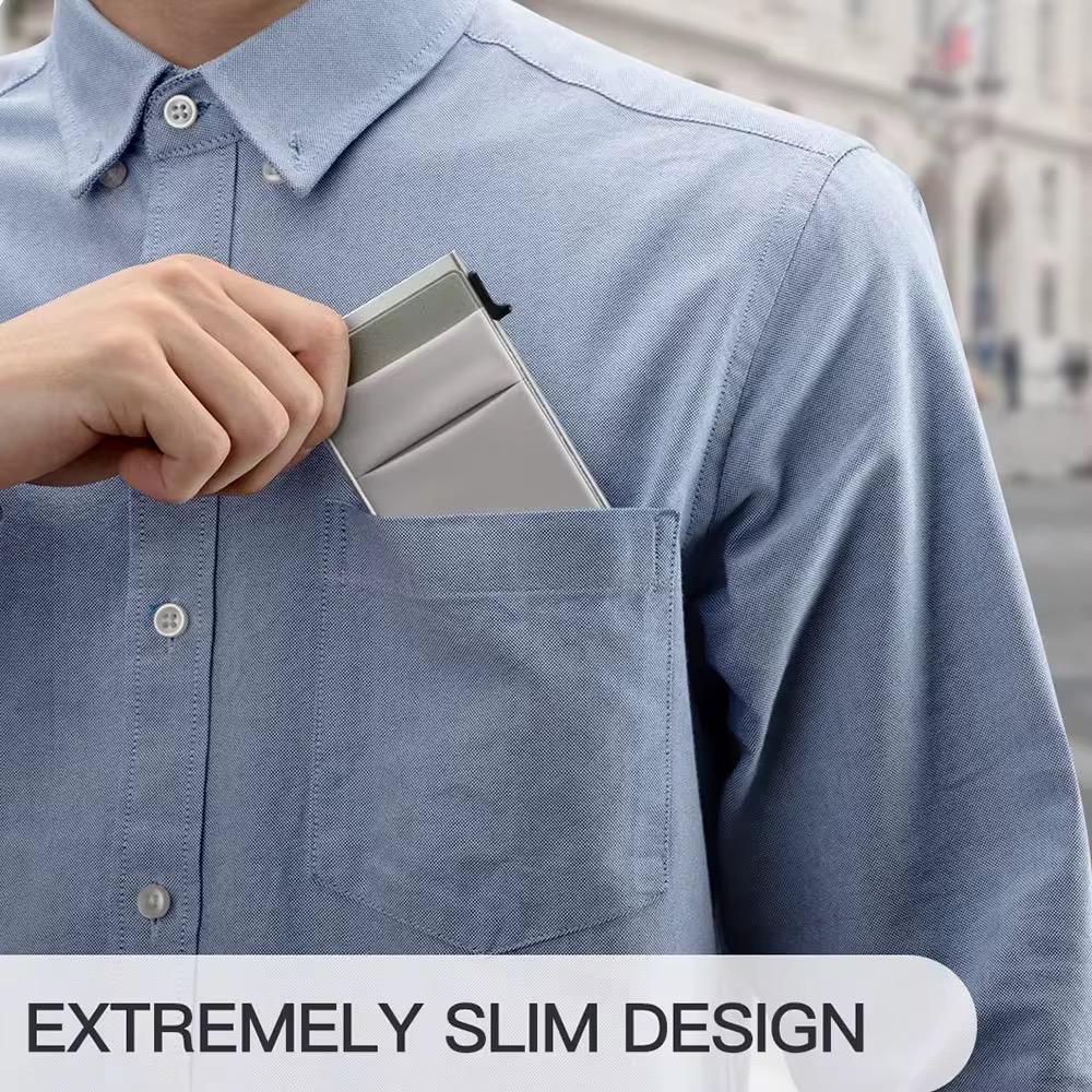 Portefeuille Minimaliste RFID Éjection Ultra Rapide, Format Slim Sécurisé & Design Premium