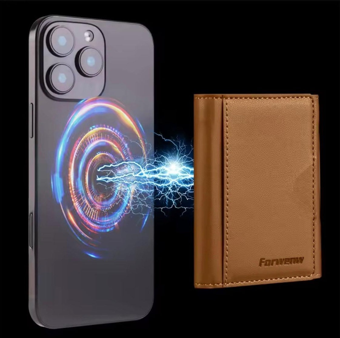 Portefeuille Magnétique  en Cuir – Wallet Compact et Intelligent